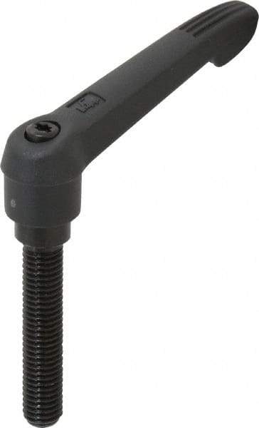 KIPP - M10 x 1.5, 18mm Hub Diam, Glass Fiber (Steel Components) Metric Threaded Stud Adjustable Clamping Lever - 50mm Stud Length, 75mm OAL, 41.5mm High - Eagle Tool & Supply