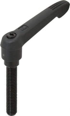 KIPP - M10 x 1.5, 18mm Hub Diam, Glass Fiber (Steel Components) Metric Threaded Stud Adjustable Clamping Lever - 50mm Stud Length, 75mm OAL, 41.5mm High - Eagle Tool & Supply