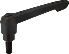 KIPP - 3/8-16, 0.85" Hub Diam, Glass Fiber (Steel Components) Threaded Stud Adjustable Clamping Lever - 0.79" Stud Length, 3.6" OAL, 2.11" High - Eagle Tool & Supply