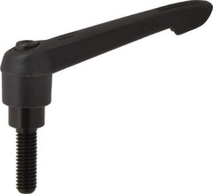 KIPP - 3/8-16, 0.85" Hub Diam, Glass Fiber (Steel Components) Threaded Stud Adjustable Clamping Lever - 1.18" Stud Length, 3.6" OAL, 2.11" High - Eagle Tool & Supply
