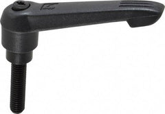 KIPP - 3/8-16, 0.85" Hub Diam, Glass Fiber (Steel Components) Threaded Stud Adjustable Clamping Lever - 1.57" Stud Length, 3.6" OAL, 2.11" High - Eagle Tool & Supply