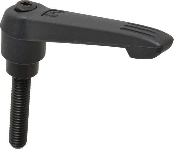 KIPP - 3/8-16, 0.85" Hub Diam, Glass Fiber (Steel Components) Threaded Stud Adjustable Clamping Lever - 1.77" Stud Length, 3.6" OAL, 2.11" High - Eagle Tool & Supply