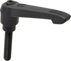KIPP - 3/8-16, 0.85" Hub Diam, Glass Fiber (Steel Components) Threaded Stud Adjustable Clamping Lever - 1.77" Stud Length, 3.6" OAL, 2.11" High - Eagle Tool & Supply