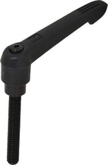 KIPP - 3/8-16, 0.85" Hub Diam, Glass Fiber (Steel Components) Threaded Stud Adjustable Clamping Lever - 2.36" Stud Length, 3.6" OAL, 2.11" High - Eagle Tool & Supply