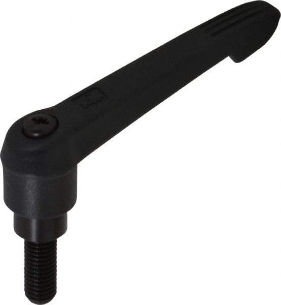 KIPP - M10 x 1.5, 21.5mm Hub Diam, Glass Fiber (Steel Components) Metric Threaded Stud Adjustable Clamping Lever - 25mm Stud Length, 91.5mm OAL, 53.5mm High - Eagle Tool & Supply