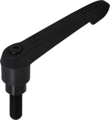 KIPP - M10 x 1.5, 21.5mm Hub Diam, Glass Fiber (Steel Components) Metric Threaded Stud Adjustable Clamping Lever - 25mm Stud Length, 91.5mm OAL, 53.5mm High - Eagle Tool & Supply