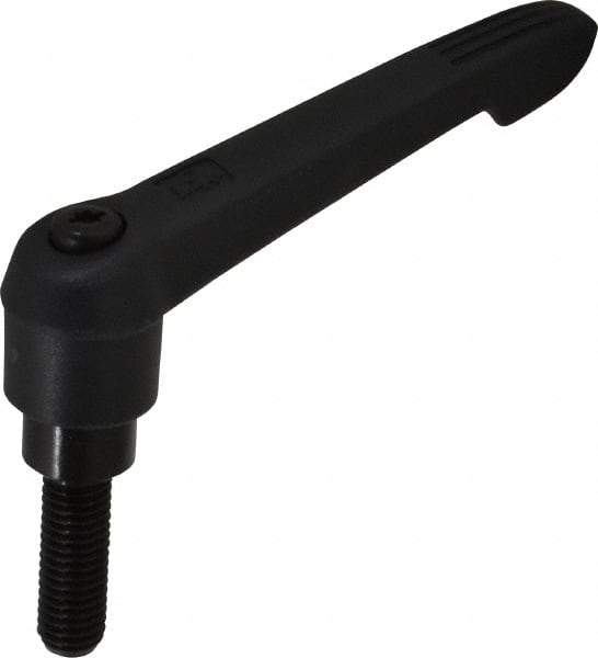 KIPP - M10 x 1.5, 21.5mm Hub Diam, Glass Fiber (Steel Components) Metric Threaded Stud Adjustable Clamping Lever - 30mm Stud Length, 91.5mm OAL, 53.5mm High - Eagle Tool & Supply