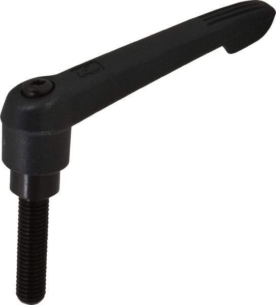 KIPP - M10 x 1.5, 21.5mm Hub Diam, Glass Fiber (Steel Components) Metric Threaded Stud Adjustable Clamping Lever - 40mm Stud Length, 91.5mm OAL, 53.5mm High - Eagle Tool & Supply