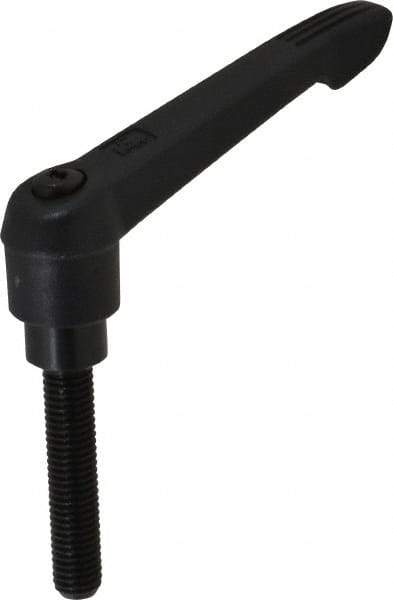 KIPP - M10 x 1.5, 21.5mm Hub Diam, Glass Fiber (Steel Components) Metric Threaded Stud Adjustable Clamping Lever - 50mm Stud Length, 91.5mm OAL, 53.5mm High - Eagle Tool & Supply