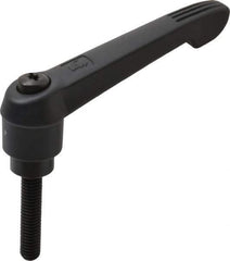 KIPP - 3/8-16, 1" Hub Diam, Glass Fiber (Steel Components) Threaded Stud Adjustable Clamping Lever - 1.77" Stud Length, 4.29" OAL, 2.4" High - Eagle Tool & Supply