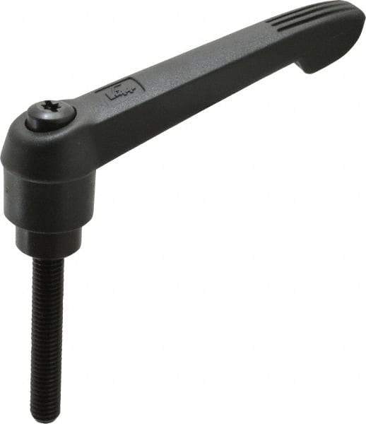 KIPP - 3/8-16, 1" Hub Diam, Glass Fiber (Steel Components) Threaded Stud Adjustable Clamping Lever - 2.36" Stud Length, 4.29" OAL, 2.4" High - Eagle Tool & Supply