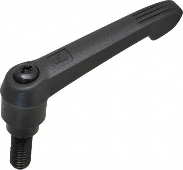 KIPP - 1/2-13, 1" Hub Diam, Glass Fiber (Steel Components) Threaded Stud Adjustable Clamping Lever - 1.18" Stud Length, 4.29" OAL, 2.4" High - Eagle Tool & Supply