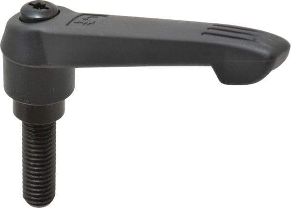 KIPP - 1/2-13, 1" Hub Diam, Glass Fiber (Steel Components) Threaded Stud Adjustable Clamping Lever - 1.57" Stud Length, 4.29" OAL, 2.4" High - Eagle Tool & Supply