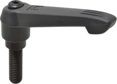 KIPP - 1/2-13, 1" Hub Diam, Glass Fiber (Steel Components) Threaded Stud Adjustable Clamping Lever - 1.57" Stud Length, 4.29" OAL, 2.4" High - Eagle Tool & Supply