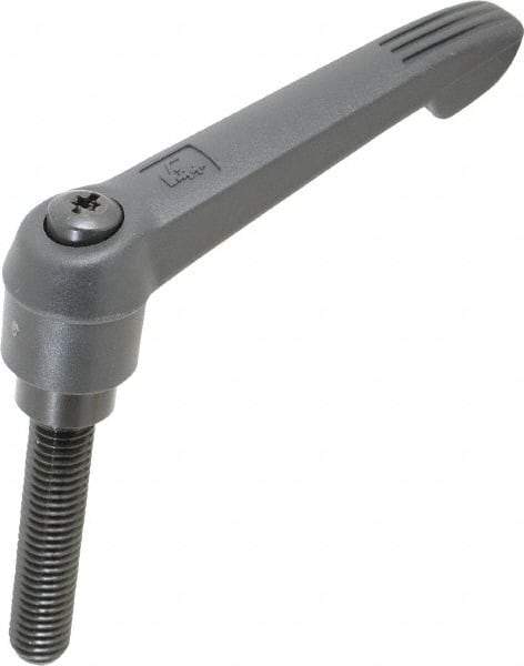 KIPP - 1/2-13, 1" Hub Diam, Glass Fiber (Steel Components) Threaded Stud Adjustable Clamping Lever - 2.36" Stud Length, 4.29" OAL, 2.4" High - Eagle Tool & Supply
