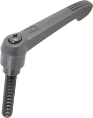 KIPP - 1/2-13, 1" Hub Diam, Glass Fiber (Steel Components) Threaded Stud Adjustable Clamping Lever - 2.36" Stud Length, 4.29" OAL, 2.4" High - Eagle Tool & Supply