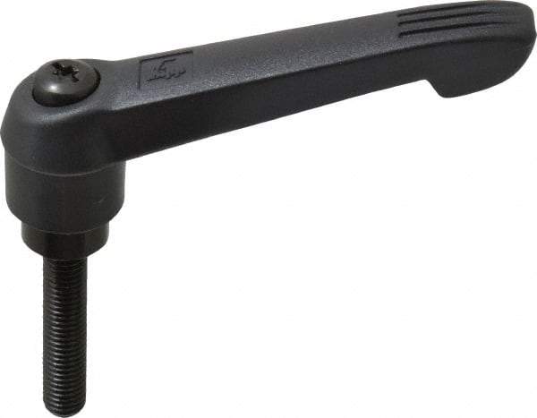 KIPP - M10 x 1.5, 25.5mm Hub Diam, Glass Fiber (Steel Components) Metric Threaded Stud Adjustable Clamping Lever - 50mm Stud Length, 109mm OAL, 61mm High - Eagle Tool & Supply