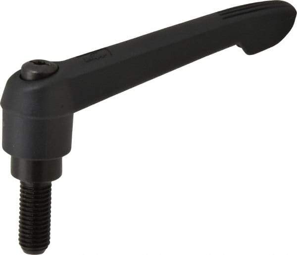 KIPP - M12 x 1.75, 25.5mm Hub Diam, Glass Fiber (Steel Components) Metric Threaded Stud Adjustable Clamping Lever - 30mm Stud Length, 109mm OAL, 61mm High - Eagle Tool & Supply
