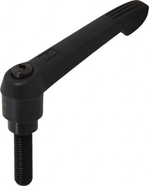 KIPP - M12 x 1.75, 25.5mm Hub Diam, Glass Fiber (Steel Components) Metric Threaded Stud Adjustable Clamping Lever - 40mm Stud Length, 109mm OAL, 61mm High - Eagle Tool & Supply