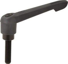 KIPP - 1/2-13, 1.18" Hub Diam, Glass Fiber (Steel Components) Threaded Stud Adjustable Clamping Lever - 1.97" Stud Length, 4.96" OAL, 2.83" High - Eagle Tool & Supply