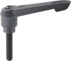 KIPP - 1/2-13, 1.18" Hub Diam, Glass Fiber (Steel Components) Threaded Stud Adjustable Clamping Lever - 2.36" Stud Length, 4.96" OAL, 2.83" High - Eagle Tool & Supply