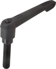 KIPP - 5/8-11, 1.18" Hub Diam, Glass Fiber (Steel Components) Threaded Stud Adjustable Clamping Lever - 2.36" Stud Length, 4.96" OAL, 2.83" High - Eagle Tool & Supply