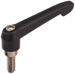 KIPP - 5/8-11, 1.18" Hub Diam, Glass Fiber (Stainless Steel Components) Threaded Stud Adjustable Clamping Lever - 2.36" Stud Length, 4.96" OAL, 2.83" High - Eagle Tool & Supply