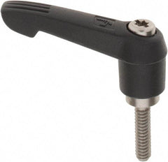 KIPP - #10-24, 0.51" Hub Diam, Glass Fiber (Stainless Steel Components) Threaded Stud Adjustable Clamping Lever - 0.79" Stud Length, 1.85" OAL, 1.18" High - Eagle Tool & Supply