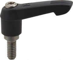 KIPP - 1/4-20, 0.51" Hub Diam, Glass Fiber (Stainless Steel Components) Threaded Stud Adjustable Clamping Lever - 0.59" Stud Length, 1.85" OAL, 1.18" High - Eagle Tool & Supply