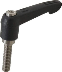 KIPP - 1/4-20, 0.51" Hub Diam, Glass Fiber (Stainless Steel Components) Threaded Stud Adjustable Clamping Lever - 0.98" Stud Length, 1.85" OAL, 1.18" High - Eagle Tool & Supply