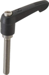 KIPP - 1/4-20, 0.51" Hub Diam, Glass Fiber (Stainless Steel Components) Threaded Stud Adjustable Clamping Lever - 1.57" Stud Length, 1.85" OAL, 1.18" High - Eagle Tool & Supply