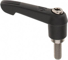 KIPP - M6 x 1.0, 13mm Hub Diam, Glass Fiber (Stainless Steel Components) Metric Threaded Stud Adjustable Clamping Lever - 15mm Stud Length, 47mm OAL, 30mm High - Eagle Tool & Supply