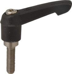 KIPP - M6 x 1.0, 13mm Hub Diam, Glass Fiber (Stainless Steel Components) Metric Threaded Stud Adjustable Clamping Lever - 20mm Stud Length, 47mm OAL, 30mm High - Eagle Tool & Supply