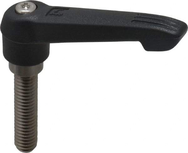KIPP - 3/8-16, 0.71" Hub Diam, Glass Fiber (Stainless Steel Components) Threaded Stud Adjustable Clamping Lever - 1.57" Stud Length, 2.95" OAL, 1.63" High - Eagle Tool & Supply