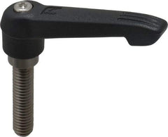 KIPP - 3/8-16, 0.71" Hub Diam, Glass Fiber (Stainless Steel Components) Threaded Stud Adjustable Clamping Lever - 1.57" Stud Length, 2.95" OAL, 1.63" High - Eagle Tool & Supply