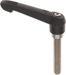 KIPP - 3/8-16, 0.71" Hub Diam, Glass Fiber (Stainless Steel Components) Threaded Stud Adjustable Clamping Lever - 1.97" Stud Length, 2.95" OAL, 1.63" High - Eagle Tool & Supply