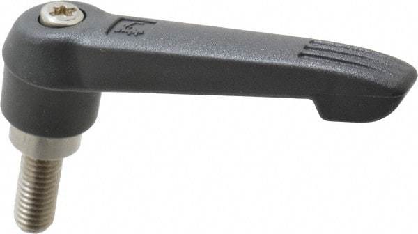 KIPP - M8 x 1.25, 18mm Hub Diam, Glass Fiber (Stainless Steel Components) Metric Threaded Stud Adjustable Clamping Lever - 20mm Stud Length, 75mm OAL, 41.5mm High - Eagle Tool & Supply