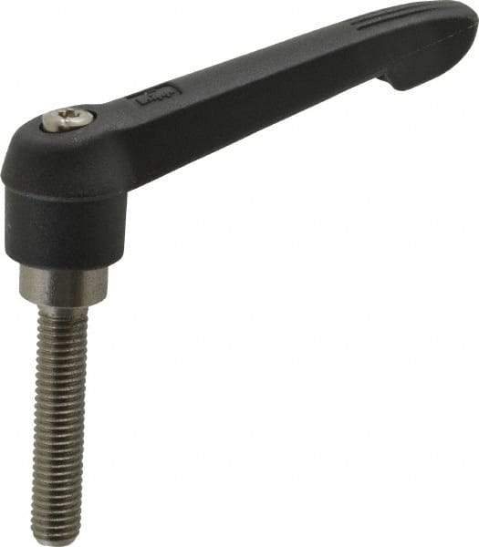 KIPP - M8 x 1.25, 18mm Hub Diam, Glass Fiber (Stainless Steel Components) Metric Threaded Stud Adjustable Clamping Lever - 40mm Stud Length, 75mm OAL, 41.5mm High - Eagle Tool & Supply