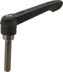 KIPP - M8 x 1.25, 18mm Hub Diam, Glass Fiber (Stainless Steel Components) Metric Threaded Stud Adjustable Clamping Lever - 40mm Stud Length, 75mm OAL, 41.5mm High - Eagle Tool & Supply