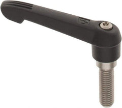 KIPP - M10 x 1.5, 18mm Hub Diam, Glass Fiber (Stainless Steel Components) Metric Threaded Stud Adjustable Clamping Lever - 30mm Stud Length, 75mm OAL, 41.5mm High - Eagle Tool & Supply