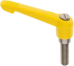 KIPP - M16 x 2.0, 30mm Hub Diam, Glass Fiber (Stainless Steel Components) Metric Threaded Stud Adjustable Clamping Lever - 50mm Stud Length, 126mm OAL, 72mm High - Eagle Tool & Supply