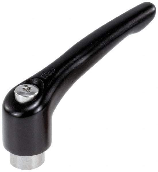 KIPP - 1/2-13, 1.22" Hub Diam, Zinc Die Cast (Stainless Steel Components) Tapped Adjustable Clamping Lever - 4.96" OAL, 2.87" High, 0.91" Hole Depth - Eagle Tool & Supply