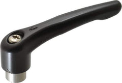 KIPP - M12 x 1.75, 27mm Hub Diam, Zinc Die Cast (Stainless Steel Components) Tapped Adjustable Clamping Lever - 109mm OAL, 63mm High, 17mm Hole Depth - Eagle Tool & Supply