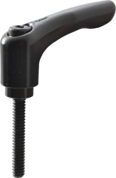 KIPP - #10-24, 0.55" Hub Diam, Zinc Die Cast (Steel Components) Threaded Stud Adjustable Clamping Lever - 1.18" Stud Length, 1.85" OAL, 1.22" High - Eagle Tool & Supply