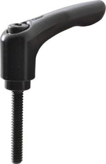 KIPP - #10-24, 0.55" Hub Diam, Zinc Die Cast (Steel Components) Threaded Stud Adjustable Clamping Lever - 1.18" Stud Length, 1.85" OAL, 1.22" High - Eagle Tool & Supply