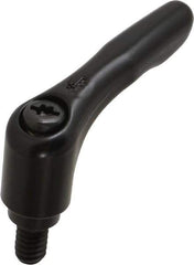 KIPP - 1/4-20, 0.55" Hub Diam, Zinc Die Cast (Steel Components) Threaded Stud Adjustable Clamping Lever - 0.39" Stud Length, 1.85" OAL, 1.22" High - Eagle Tool & Supply