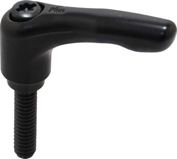 KIPP - 1/4-20, 0.55" Hub Diam, Zinc Die Cast (Steel Components) Threaded Stud Adjustable Clamping Lever - 0.98" Stud Length, 1.85" OAL, 1.22" High - Eagle Tool & Supply