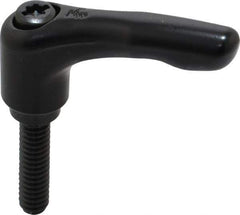 KIPP - 1/4-20, 0.55" Hub Diam, Zinc Die Cast (Steel Components) Threaded Stud Adjustable Clamping Lever - 0.98" Stud Length, 1.85" OAL, 1.22" High - Eagle Tool & Supply