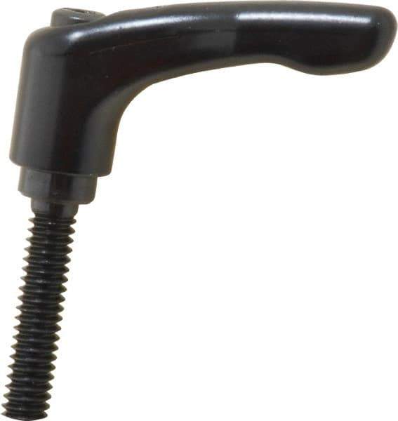 KIPP - 1/4-20, 0.55" Hub Diam, Zinc Die Cast (Steel Components) Threaded Stud Adjustable Clamping Lever - 1.18" Stud Length, 1.85" OAL, 1.22" High - Eagle Tool & Supply