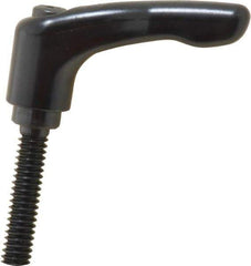 KIPP - 1/4-20, 0.55" Hub Diam, Zinc Die Cast (Steel Components) Threaded Stud Adjustable Clamping Lever - 1.18" Stud Length, 1.85" OAL, 1.22" High - Eagle Tool & Supply